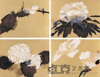 林蓝 2006年作 四季花（四帧） 镜心 31×41cm×4